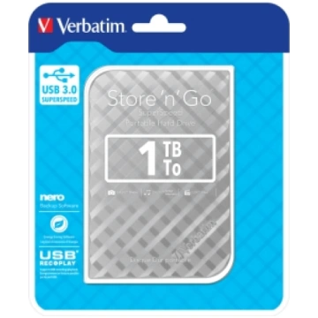 Ārējais cietais disks Verbatim 1TB 2.5" USB3.0 Sil