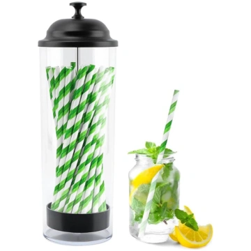 Salmiņu turētājs, plastmasas salmiņu konteiners ar