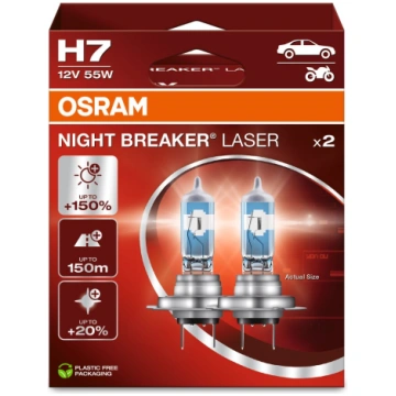 Kvēlspuldze H7 12V OSRAM Night Breaker Laser +150 