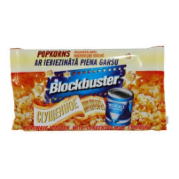 BLOCKBUSTER popkorns ar iebiezināta piena garšu Bu