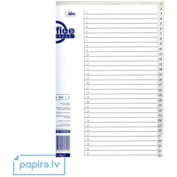 Dokumentu sadalītāji Forpus INDEX 1-31 MAXI, A4+, 
