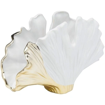 Kare Design Vāze Ginkgo Elegance Zelta / balta ker