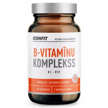 ICONFIT Vitamin B Complex B1-B12 kapsulas, 90 gab