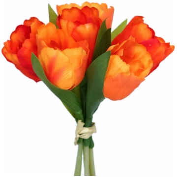 Mākslīgo ziedu pušķis 20cm tulpes/oranžas
