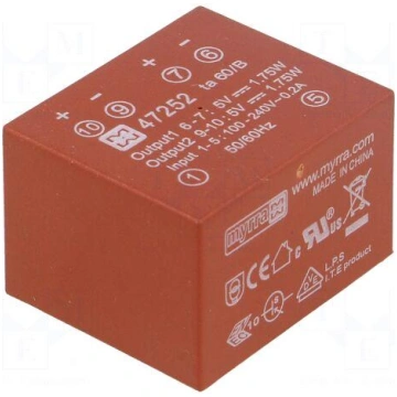 Converter: AC/DC | 3.5W | Uout: 5VDC | Iout: 350mA