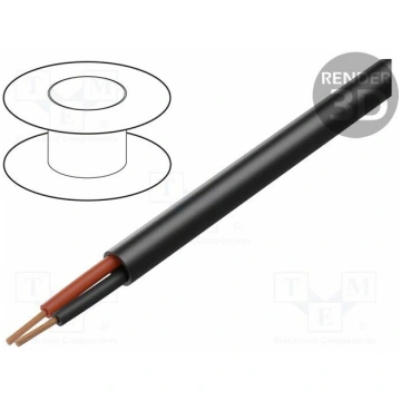 Wire: loudspeaker cable; 2x1mm2; stranded; OFC; bl