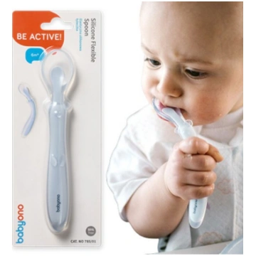 BabyOno 785/01 LYZECZKA SILIKONOWA ELASTYCZNA NIEB