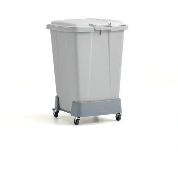 Atkritumu konteiners OLIVER, 90L, pelēks vāks + ra
