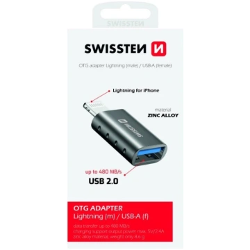Swissten OTG Adapter Lightning to USB savienojums