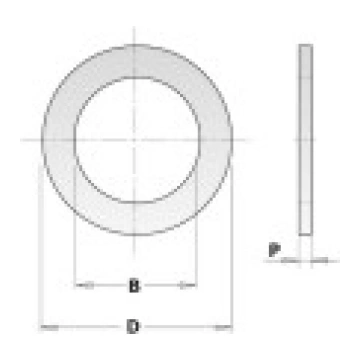 Redukcijas gredzens D=25,4mm B=22,2mm P=2,3mm, CMT