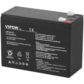 UPS 12V 10Ah akumulators ::Gēla (GEL) : VRLA :: 12