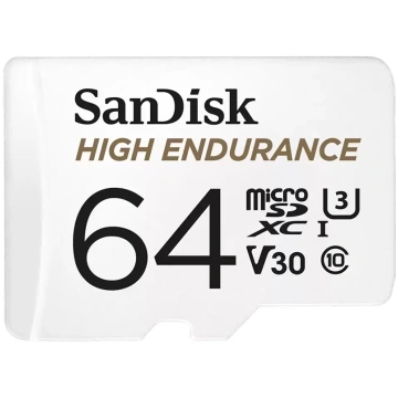 SanDisk High Endurance, MicroSDXC, 64 GB, balta - 
