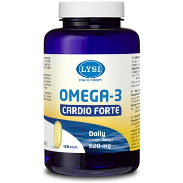LYSI Omega-3 Cardio Forte zivju eļļa, 120 kapsulas