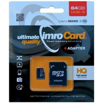 Imro Memory Card microSDXC 64GB / cl. 10 / UHS-3 +