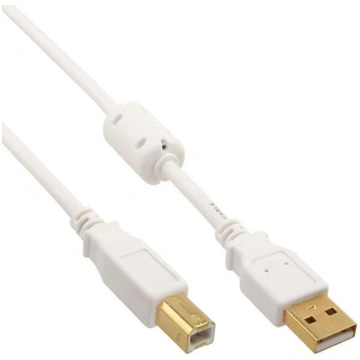 Kabelis Usb Inline Usb-a - Usb-b 2 M Balts (34518w