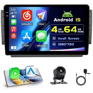 4+64G Android auto radio ar ekrānu Peugeot 208/200