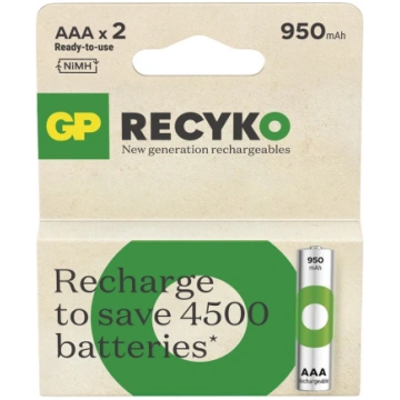 R03 AKU 2BL GP ReCyko 950mAh (jauns) (AAGP100EB2N)