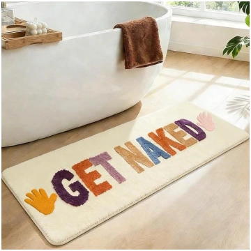 Badezimmerteppich "GET Naked" Bunt Badematte rutsc