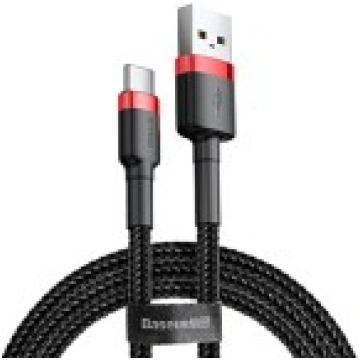 Baseus 3M Cafule 2A USB to Type-C cable - Melns - 