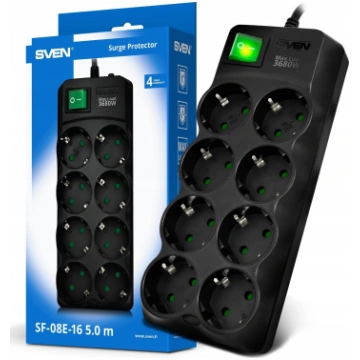 SVEN SF-08E-16 surge protector strip 1.8 m (8 sock