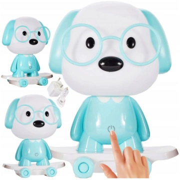 USB нacтoльнaя лaмпa «Dog On Skateboard» LED Blue