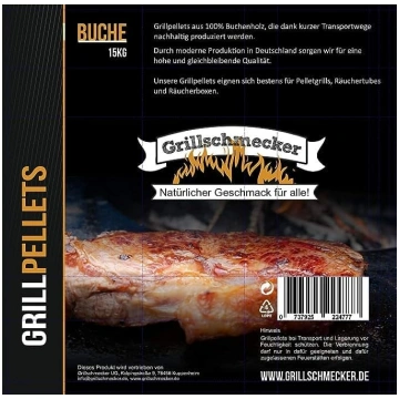 Grillschmecker Grila granulas 100% dižskābardis, 1