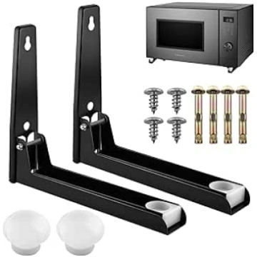 Pack of 2 Wall Shelves, Microwave Brackets, Stainl