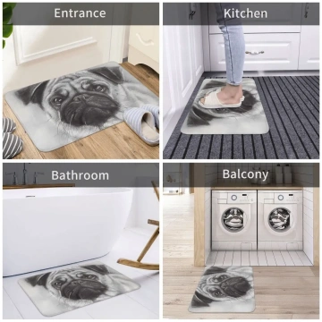 Pug Design Non-slip Doormat Bath Mat
