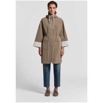 Technical taffeta midi jacket Brown clay / 46