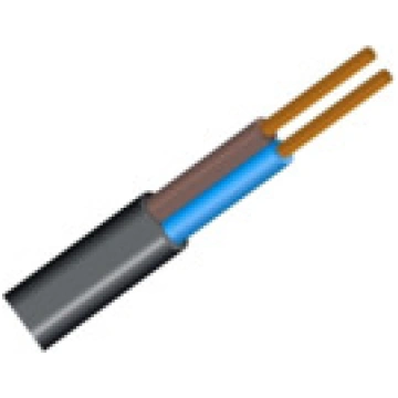 Elektrības kabelis melns 2x1.0 BVV-PLL