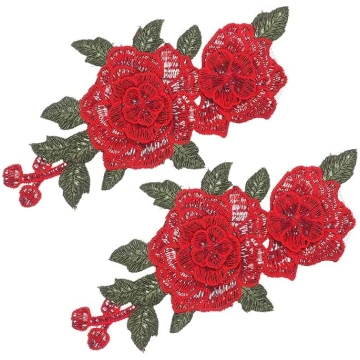 DOITOOL 6 gab. Izšūti rožu ziedlapiņas Applique Pi