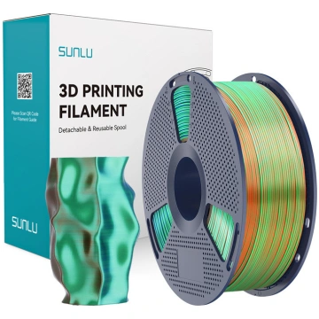 Sunlu PLA+ Silk Tri-Color Filament (orange, blue, 