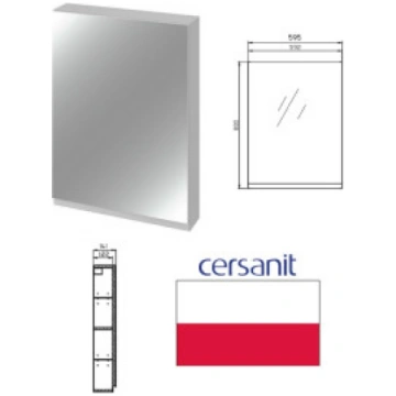 Spoguļskapis 60cm, MODUO, MODUO Cersanit S.A