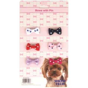 Show Tech Polka Dot Bows with clip 6 pcs Bows - ba