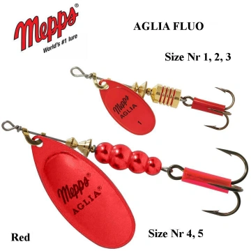 Rotējošais māneklis Mepps Aglia Fluo Red 5 g