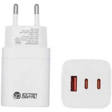 EXTRA DIGITAL GaN 2x USB Type C USB Type A 65W PPS