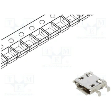Connector: USB B micro; socket; on PCBs; SMT,THT; 