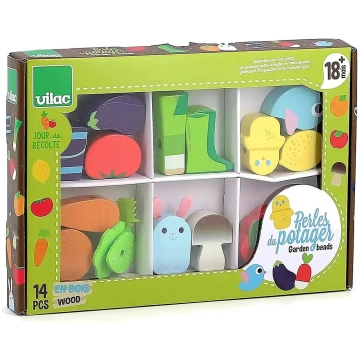Vilac - Large Beads Set - Vegetable Garden - izmēr