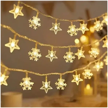 LED Ziemassvētku lampiņas sniegpārsliņas/zvaigznes