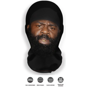 Kimbo Slice sejas maska - 3D melna kapuces balakla