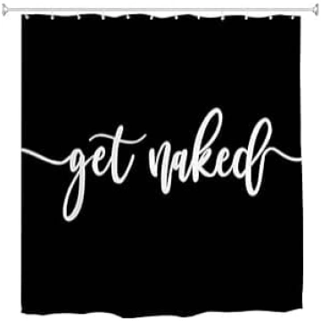 Dušas aizkars melns, Get Naked Waterproof, vannas 