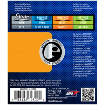 Stīgas el. ģitārai Elixir 12302 Nanoweb 12-68