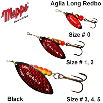 Vizulis rotējošais Mepps Aglia Long Redbo Black 30