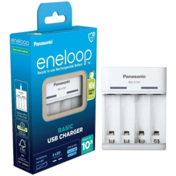 Panasonic - Baterijas lādētājs Eneloop 4xAA/AAA 5V