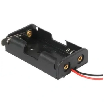Basket for batteries 2xAA (R6 1.5V) with a toggle 
