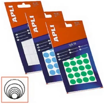 Apaļas uzlīmes APLI ar diametru 10mm, 8 loksnes, 1