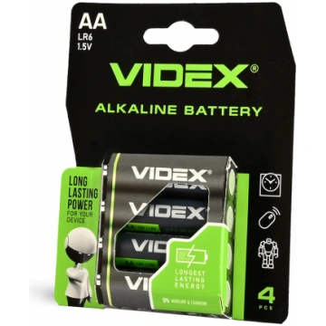 Baterijas VIDEX LR6/AA 4 gab