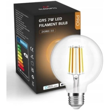 Gledopto Viedā LED spuldze Zigbee WhiteG95 E27 7W 