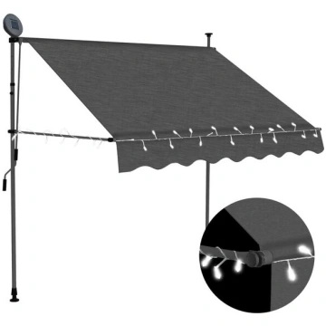vidaXL izvelkama markīze ar LED, manuāla, 150 cm, 