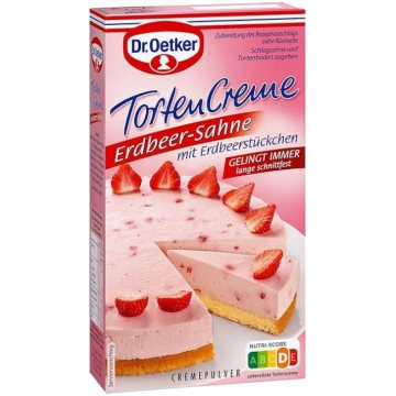 Dr. Oetker Strawberry Cream Cake Cream, 113 g, krē